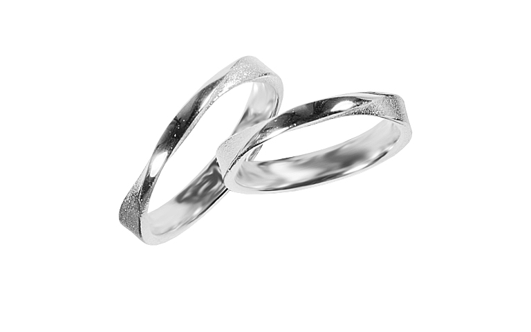 45419+45420-wedding rings, white gold 750